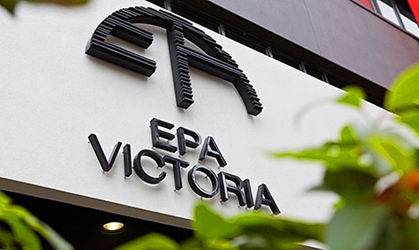 EPA Victoria sign on the Melbourne head office.